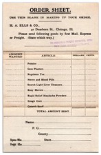 Original Early 1900s - H.A. Ells & Co Order From - Chicago, Illinois picture