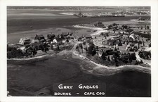 Gray Gables Beach Houses BOURNE MA Cape Cod 1952 RPPC Photo Postcard COPY picture