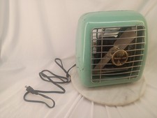 Vintage Tropic Aire Model 70X Desk Table Heater Fan TESTED WORKS teal Blue MCM picture