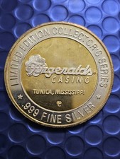 Fitzgerald Casino $40 .9999 Fine Silver Oversized Gaming Token 43.84g  picture