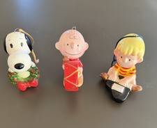 Vintage Peanuts Linus Snoopy Schroeder Christmas Ornaments picture