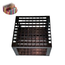 96 Hole Square Pen Holder Black Plastic Pencil & Brush Markers Holder Stand picture