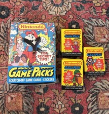RARE 1989 Nintendo Topps Game Packs 27 Packs Original Box Unopened Packs NOS picture