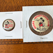 Vintage Mickey Mouse Club Sears Disney Pinback Pins/Buttons Set 1928-1930 picture