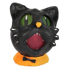Vandolls Folkart ~ Screaming Lil' Black Cat Lantern picture