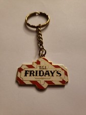 Vintage TGI Fridays Enamel Metal Key Chain Ring Ephemera Promo Swag Advertising picture