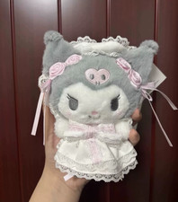 Sanrio Kuromi Pink Rose Lace Maid Dress Keychain Plush Doll Gift Kids Toy picture