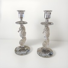 New Waterford Crystal Seahorse Candle Candlestick Holders 158572 11.5