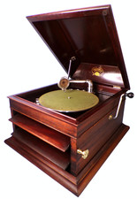 1920 Vtg Columbia Grafonola D-2 Mahogany Finished Oak Case Hand Crank Phonograph picture