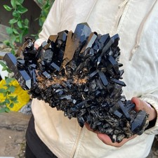 14.5LB Natural Smoky Black Quartz Cluster Crystal raw Specimen Healing picture
