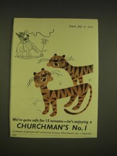 1955 Churchman's No. 1 Cigarettes Ad - We're quite safe for 15 minutes picture