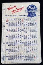 Vintage 1954 Pabst Blue Ribbon Beer Advertising Pocket Calendar picture