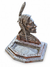Los Angeles 1932 Olympic Games Indian Head Brass Ashtray by Walter J. Lumbleau picture