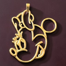 Disney Minnie Mouse Pendant Van Dell Sterling Gold Plated Vintage Signed picture
