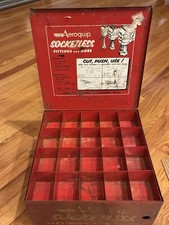 VINTAGE METAL STORE DISPLAY CASE AEROQUIP SOCKETLESS FITTINGS AND HOSE LOOK picture