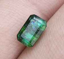 2 ct Stunning Green Tourmaline Gemstone With Rainbow Inclusion - Cushion Cut picture