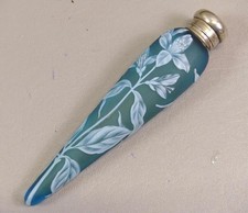 ANTIQUE WEBB CAMEO ART GLASS LAY-DOWN PERFUME BOTTLE - BLUE FLORAL picture