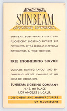 c1951 Sunbeam Lighting Company Los Angeles CA Postal Car Fluorescent Lighting Ad picture