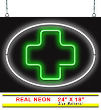 Medical Cross Inside Circle Neon Sign | Jantec | 24