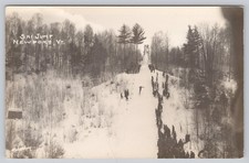Newport Vermont Ski Jump Winter Crowd Scene RPPC Real Photo Postcard picture