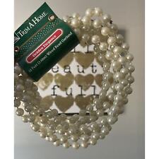12-Foot Wired Bead Pearl Garland Trim A Home Christmas Accents Golden Accents picture