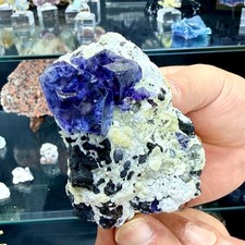 299g Rare transparent Purple cubic fluorite mineral crystal sample/yaogangxian picture