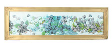 Antique M.E Hart Floral Violets lithograph Signed Antique Frame picture