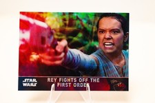 π₯2016 Topps Chrome Star Wars Rey Fights Off First Order Refractor #64π₯ picture