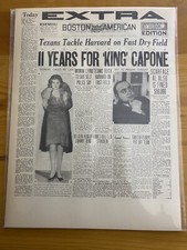 VINTAGE NEWSPAPER HEADLINE ~11 YEARS JAIL MOB GANGSTER AL CAPONE SCARFACE 1931 picture
