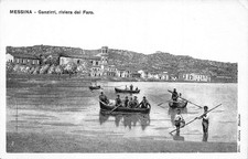 B331 Italy Messina Ganzirri riviera del Faro Boat Fishermen vintage postcard picture