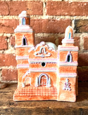 Vintage Southwestern Terracotta Mission Church Luminary Sculpture 11x8 Candle Ho picture