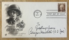 Burgess Meredith GI Joe Signed 1st Day Cover AUTO Over 1000 First Day Auto's picture