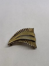 7.3g HANDMADE STERLING SILVER ABSTRACT MODERNIST LEAF PIN BROOCH SIGNED RARE picture