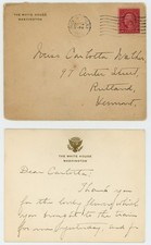 1926 First Lady Grace Coolidge Autograph Letter Signed ALS White House Card picture