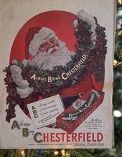 Vintage Christmas Chesterfield Cigarette Ad - ABC Santa 1946 picture