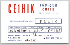 1994 CE1HIK Iquique, Chile QSL Card K6LIK Amateur Radio Confirmation B170 picture