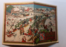Farm Journal of Philadelphia Antique Christmas Card Sledding Scene picture