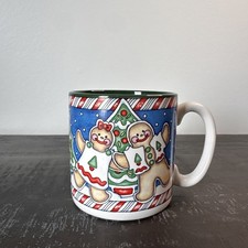 Vintage 1996 New Looks Flowers Inc Balloons Gingerbread Man Christmas theme Mug  picture
