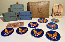 Vintage WWII Lot: Military Patches, GI Rations Book Holder, Original Photos PLUS picture