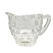Vintage Pressed Glass Faceted Cream Pitcher 4 x 3 picture