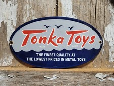 VINTAGE TONKA PORCELAIN SIGN RARE OLD MINNESOTA CHILDRENS TOY TRUCK CAR TRACTOR picture