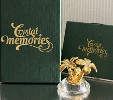 Swarovski Crystal Memories Treasure Island Palm Trees Gold Crystal w Box Vintage picture