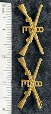 Pair 2” X 1” 8th INFANTRY CO E (DIAGONAL PIN) 1898 COLLAR INSIGNIA To The Khaki picture