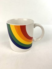 Vtg FTDA Rainbow Coffee Mug Pride LGBTQ 84 Korea Cup Stranger Things Ceramic EUC picture
