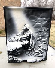 Vtg Jesus Praying High Relief Chalkware Art Victor Plaque Creative Arts Inc picture