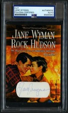 Jane Wyman signed 3.5x5 Actress: Magnificent Obsession Custom Cut PSA Slabbed picture