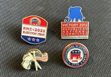 Vintage Republican Lapel Pins Political Party Set of 4 picture