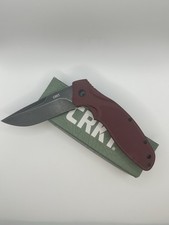 CRKT Shenanigan Onion Design Maroon Handle Black Blade Pocket Knife New K800RKP picture