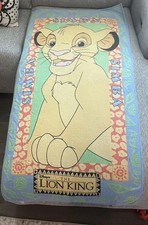 Vintage 90s Disney THE LION KING - Young Simba - BEACH TOWEL Size 55x27” Franco picture