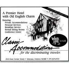 Classic Accommodations For The Discriminating Traveler 1988 Warsaw IN Ad SAH4-5 picture